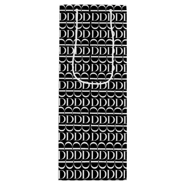Sac Cadeau Pour Bouteille Lettre initiale D monogramme (Devant)