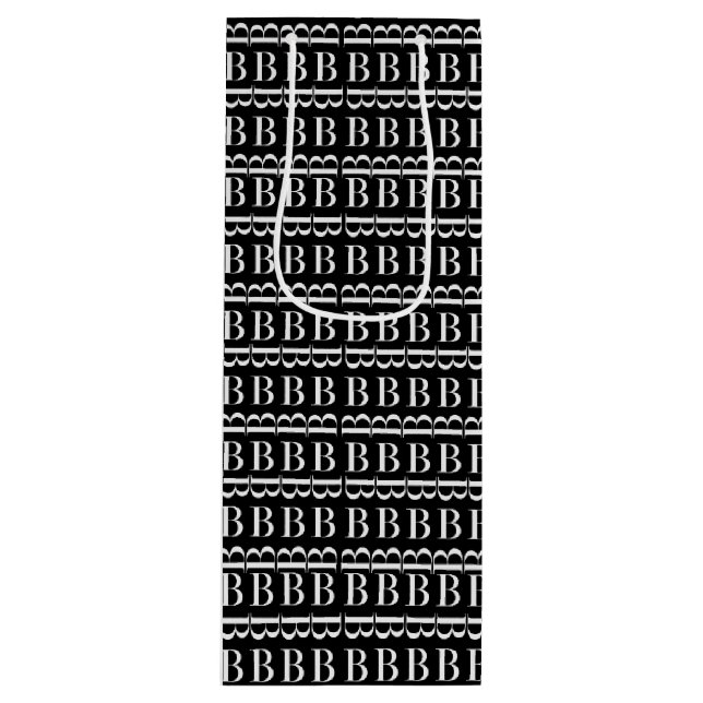 SAC CADEAU POUR BOUTEILLE LETTRE INITIALE MONOGRAPHIQUE B (Devant)