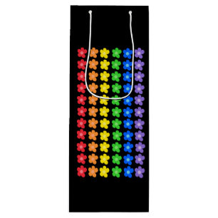 Sac Cadeau Pour Bouteille LGBT Rainbow Flowers Gay pride Liberté et égalité