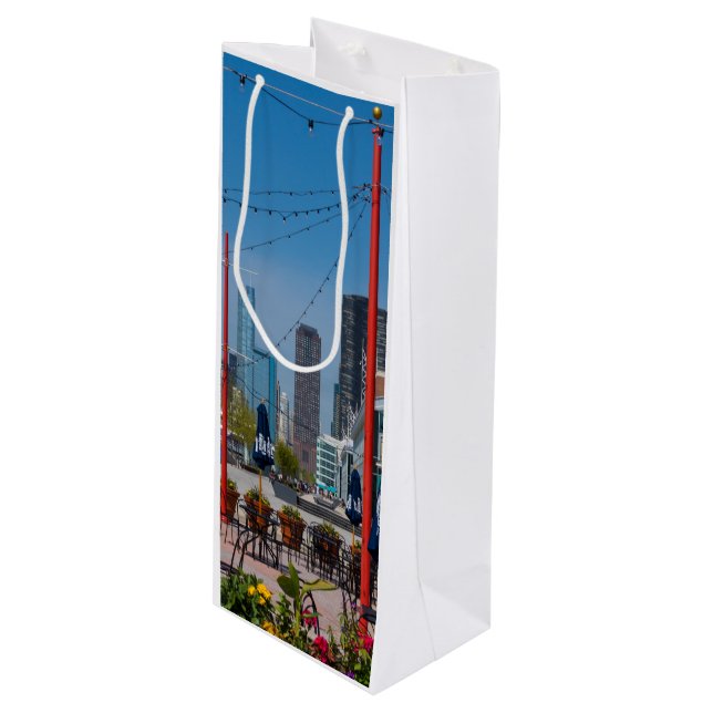 Sac Cadeau Pour Bouteille Lignes de quai de marine (Devant Angle)