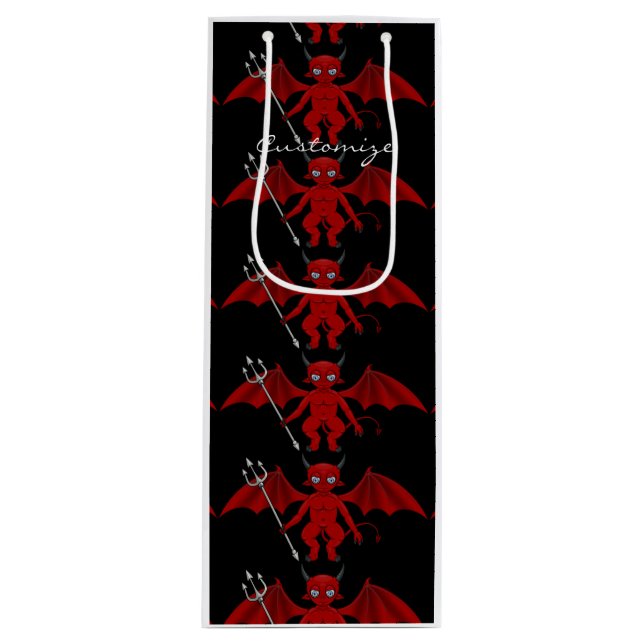 Sac Cadeau Pour Bouteille Little Red Devil Thunder_Cove (Devant)