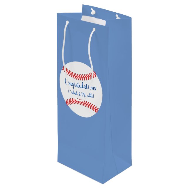 Sac Cadeau Pour Bouteille Little Slugger Baseball Baby shower Moyen Cadeau B (Dos Angle)
