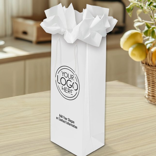Sac Cadeau Pour Bouteille Logo de base pour les entreprises de bureau avec c (Custom Tall Gift Bag with Logo)