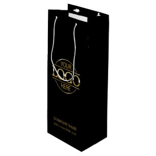 Sac Cadeau Pour Bouteille Logo d'entreprise corporative noir minimaliste