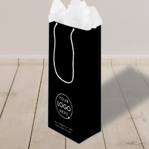 Sac Cadeau Pour Bouteille Logo d'entreprise   Entreprise minimaliste
