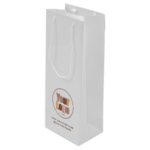 Sac Cadeau Pour Bouteille Logo d'entreprise minimaliste simple personnalisé