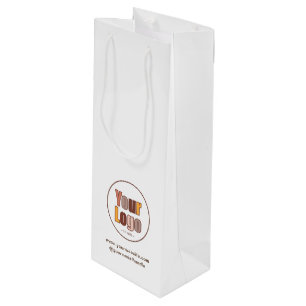 Sac Cadeau Pour Bouteille Logo d'entreprise minimaliste simple personnalisé