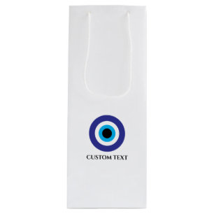 Sac Cadeau Pour Bouteille Logo du mariage grec turc Evil Eye Blue Mati