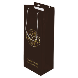 Sac Cadeau Pour Bouteille Logo minimaliste Brown Entreprise Entreprise Entre