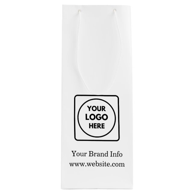Sac Cadeau Pour Bouteille Logo personnalisé | Design professionnel moderne (Devant)
