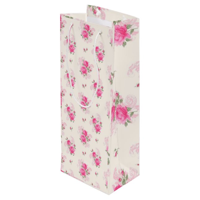 Sac Cadeau Pour Bouteille Luxe floral (Dos Angle)