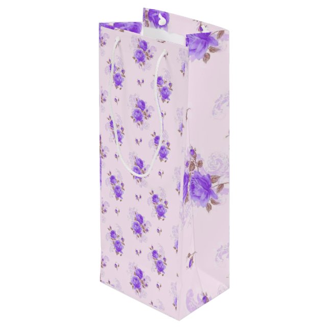 Sac Cadeau Pour Bouteille Luxe floral (Dos Angle)