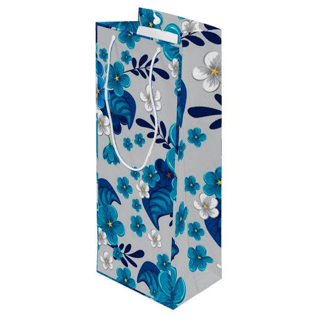 Sac Cadeau Pour Bouteille Luxe floral (Dos Angle)