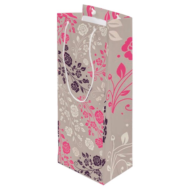 Sac Cadeau Pour Bouteille Luxe floral (Dos Angle)