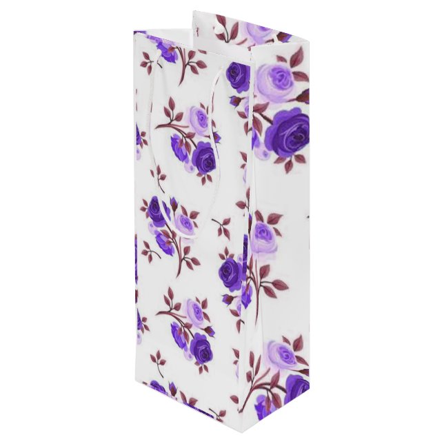 Sac Cadeau Pour Bouteille Luxe floral (Dos Angle)