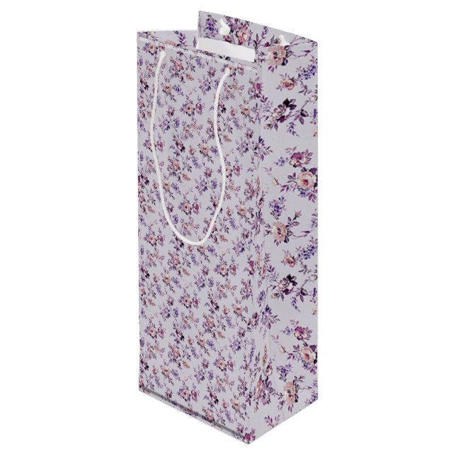Sac Cadeau Pour Bouteille Luxe floral (Dos Angle)