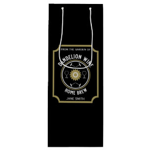 Sac Cadeau Pour Bouteille Maison Brassé Dandelion Vin personnalisé