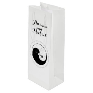 Sac Cadeau Pour Bouteille MARIAGE BOTTLE CADEAU SAC. b/w Yin Yang harmonie c