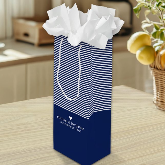 Sac Cadeau Pour Bouteille Mariage Favoriser la mariée personnalisée Groom Da (Custom Tall Gift Bag)