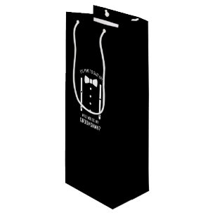 Sac Cadeau Pour Bouteille Mariage noir Bow Cravate Groomsman Proposition