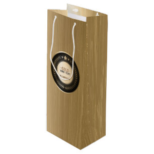 Sac Cadeau Pour Bouteille MÉDAILLE DIY IMPRESSION PERSONNALISÉE Or #1 Champi