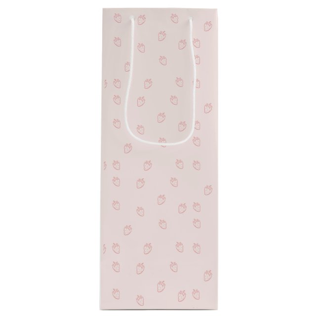Sac Cadeau Pour Bouteille Minimalisme de la fraise (Devant)