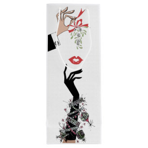 Sac Cadeau Pour Bouteille Mistletoe Mischief 1950 Illustration