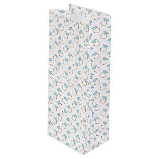 Sac Cadeau Pour Bouteille Modèle de bagues de mariage en diamant bleu