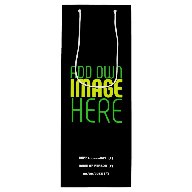 SAC CADEAU POUR BOUTEILLE MODELE DE TEXTE D'IMAGE NOIRE SIMPLE ET MODIFIABLE (Devant)