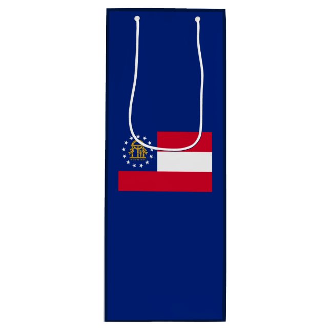 Sac Cadeau Pour Bouteille Modèle du drapeau de l'État de Géorgie (Devant)