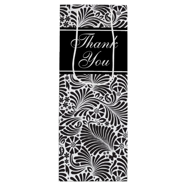 Sac Cadeau Pour Bouteille Modèle Floral Chic Moderne Personnalisé (Devant)