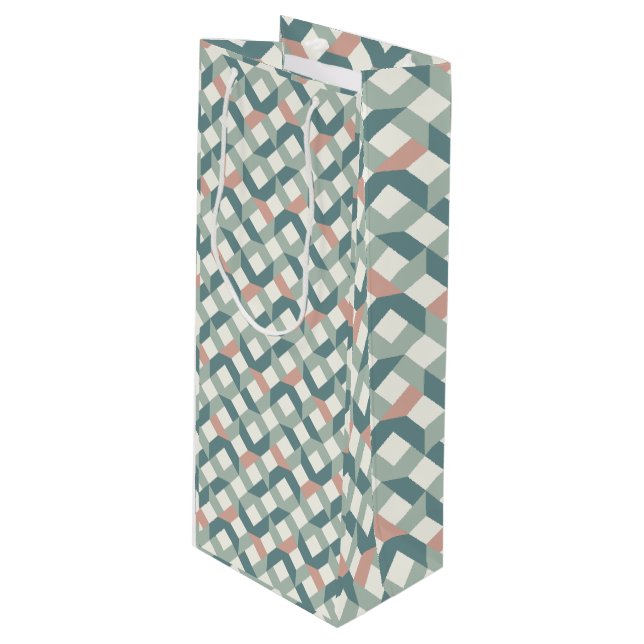 Sac Cadeau Pour Bouteille Modern Geometric Gift Bag for Quilters (Devant Angle)