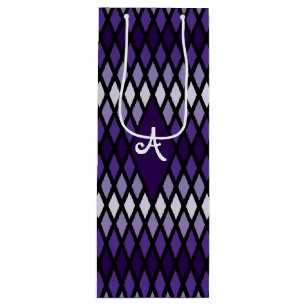 Sac Cadeau Pour Bouteille Monogramme Ombre de diamant violet