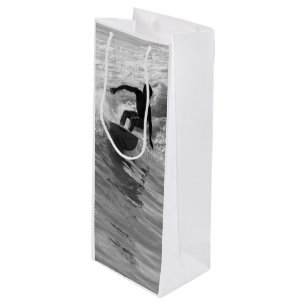 Sac Cadeau Pour Bouteille Monter En Niveaux De Gris De Vague