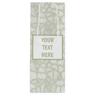 Sac Cadeau Pour Bouteille Mosaïque feuille aléatoire vert pâle