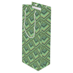 Sac Cadeau Pour Bouteille Motif à échelle à rayures vert olive
