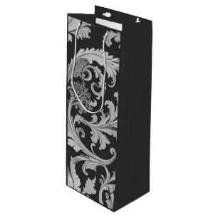 Sac Cadeau Pour Bouteille Motif d'antiquités Monochrome Fleur