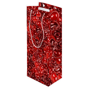Sac Cadeau Pour Bouteille Motif de cerises douces