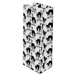 Sac Cadeau Pour Bouteille motif de chat effrayé