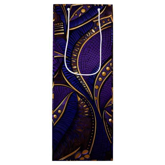 Sac Cadeau Pour Bouteille Motif de cire Royal Afro (Devant)