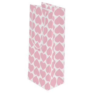 Sac Cadeau Pour Bouteille Motif de coeurs roses, romantique, amour