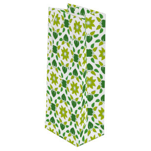 Sac Cadeau Pour Bouteille Motif de feuille, motif de feuilles, feuilles vert
