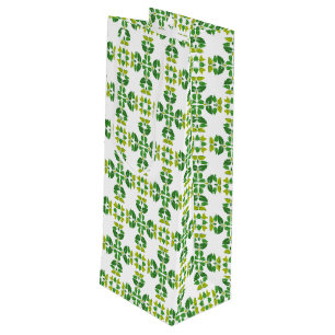 Sac Cadeau Pour Bouteille Motif de feuille, motif de feuilles, feuilles vert