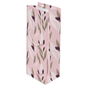 Sac Cadeau Pour Bouteille Motif de fleur rouge rouge rose