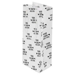 Sac Cadeau Pour Bouteille Motif de logo d'entreprise personnalisé