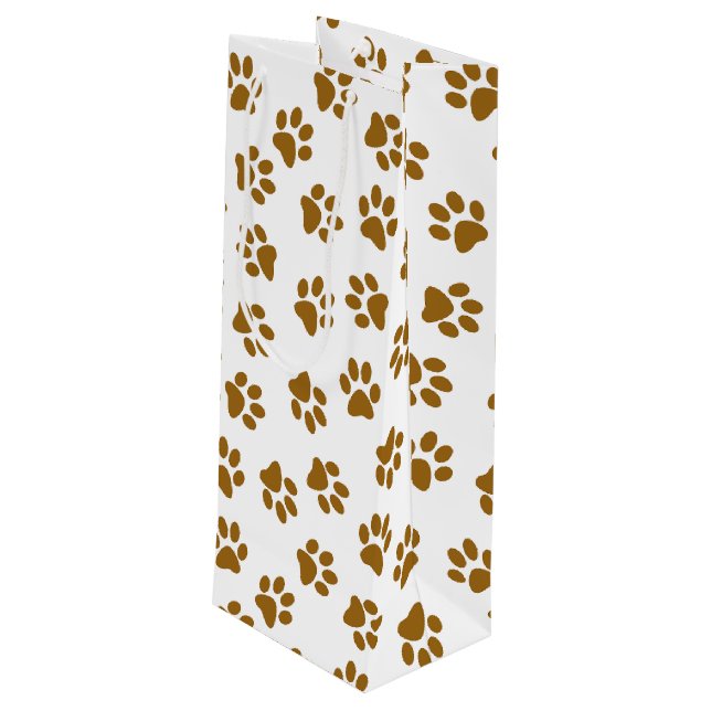 Sac Cadeau Pour Bouteille Motif De Pailles, Pailles De Chien, Pailles D'Or O (Dos Angle)