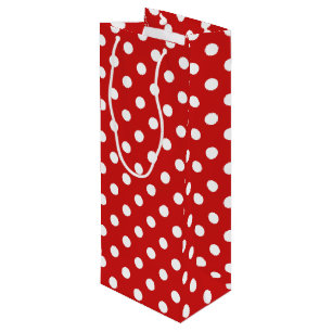 Sac Cadeau Pour Bouteille Motif de point rouge et blanc de polka