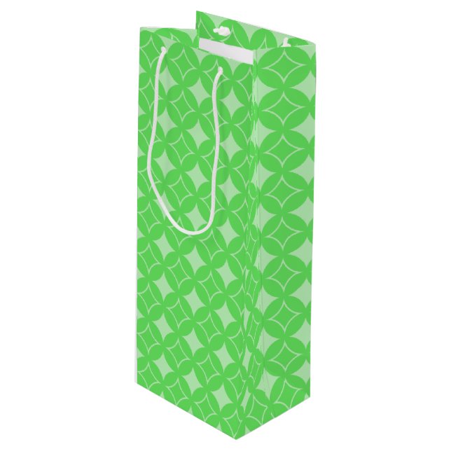 Sac Cadeau Pour Bouteille Motif de shippo vert citron (Devant Angle)