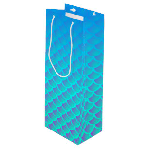 Sac Cadeau Pour Bouteille Motif de sirène en bleu et violet Aqua
