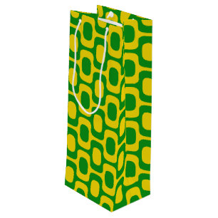 Sac Cadeau Pour Bouteille Motif du trottoir d'Ipanema, Motif de plage, Brési